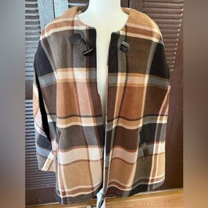 Plaid Women's Jacket in Brown and Tan